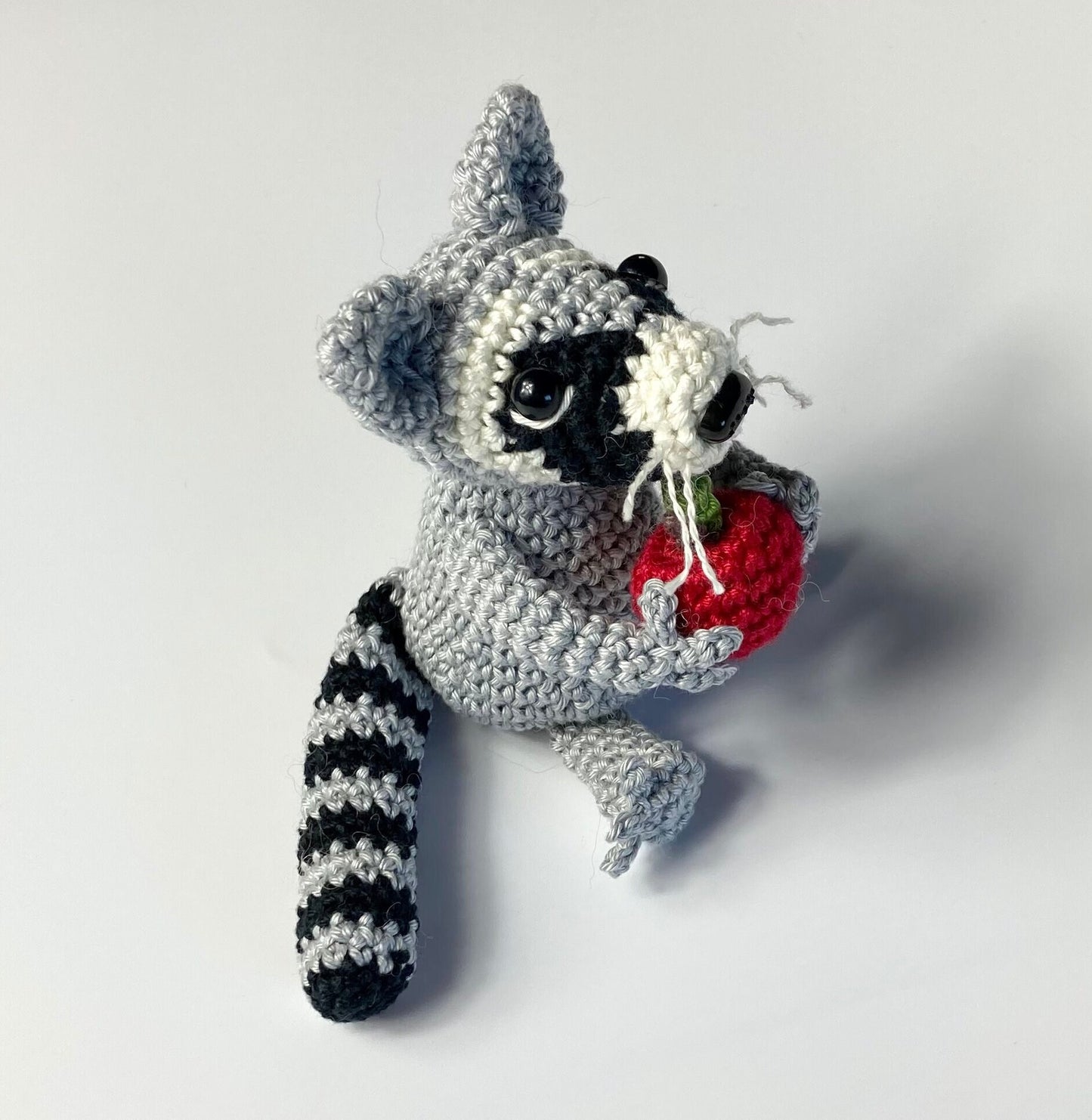 Ringo Raccoon Crochet Kit. Everything you need to crochet this cute baby raccoon. Full step by step instructions, luxury yarns, accessories.