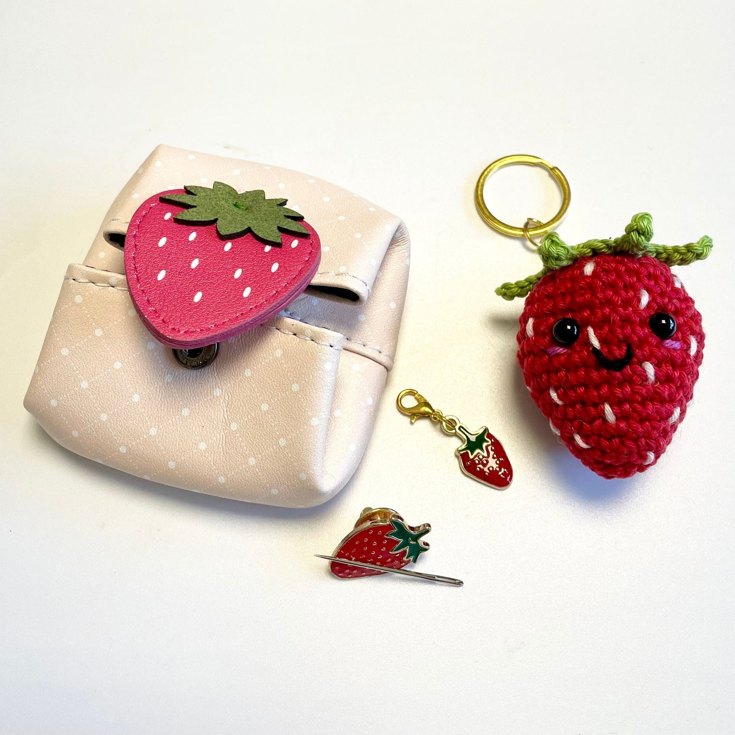 Strawberry Crochet Keyring Kit