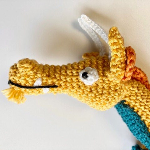 Chinese Dragon Crochet Kit. Includes Luxury British Yarns & a Dragon Stitch Marker.