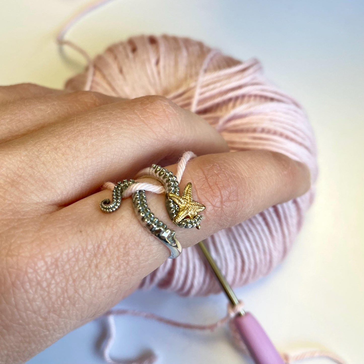 Octopus & Starfish Crochet Ring