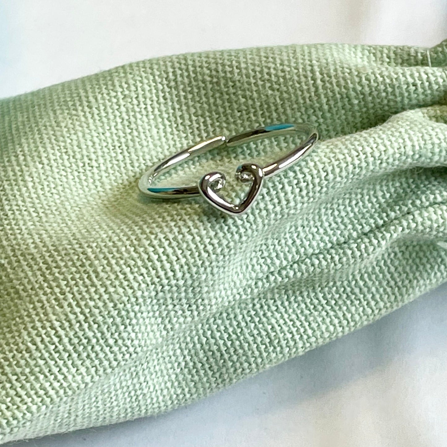 Heart Micro Crochet Ring.