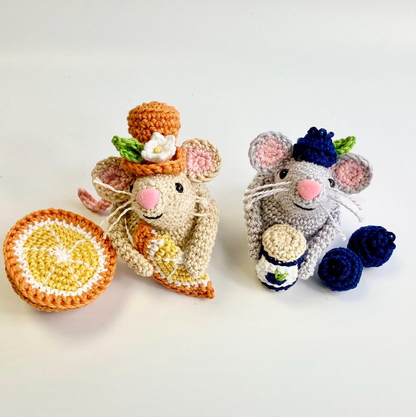 Reenie, the Tangerine Mouse! Complete Amigurumi Crochet Kit for beginners up. Featuring luxury British yarns.