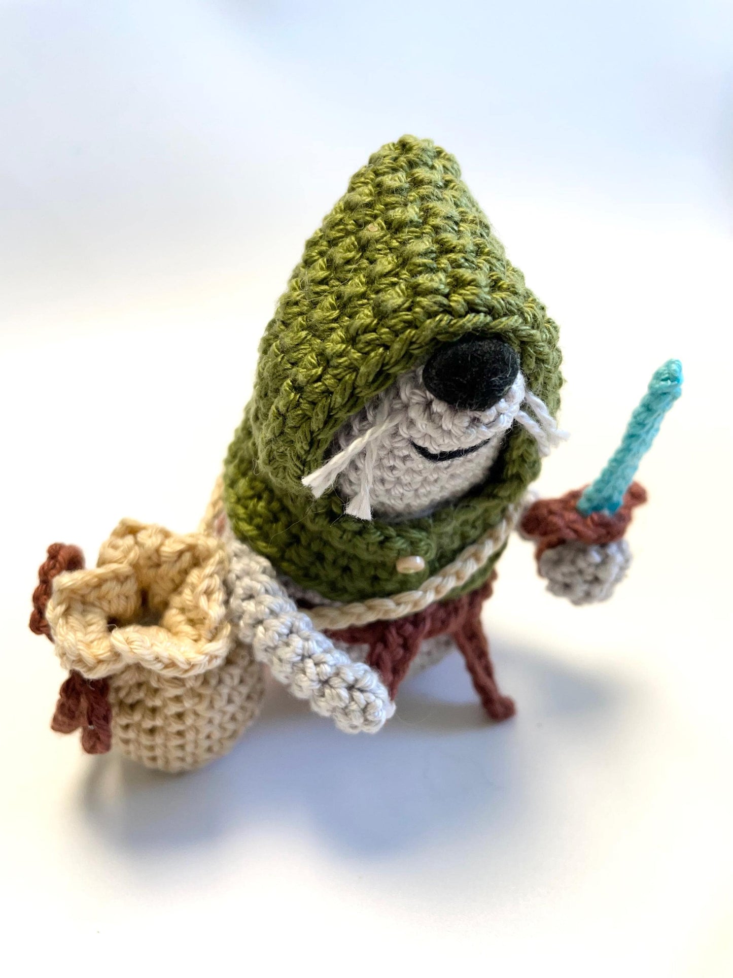 Bill the Hobbit Mouse Crochet Kit. Complete Kit with Full Step by Step Instructions & Luxury Natural Yarns. Ren Faire Mouse!