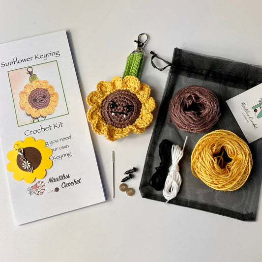 Sunflower Crochet Keyring