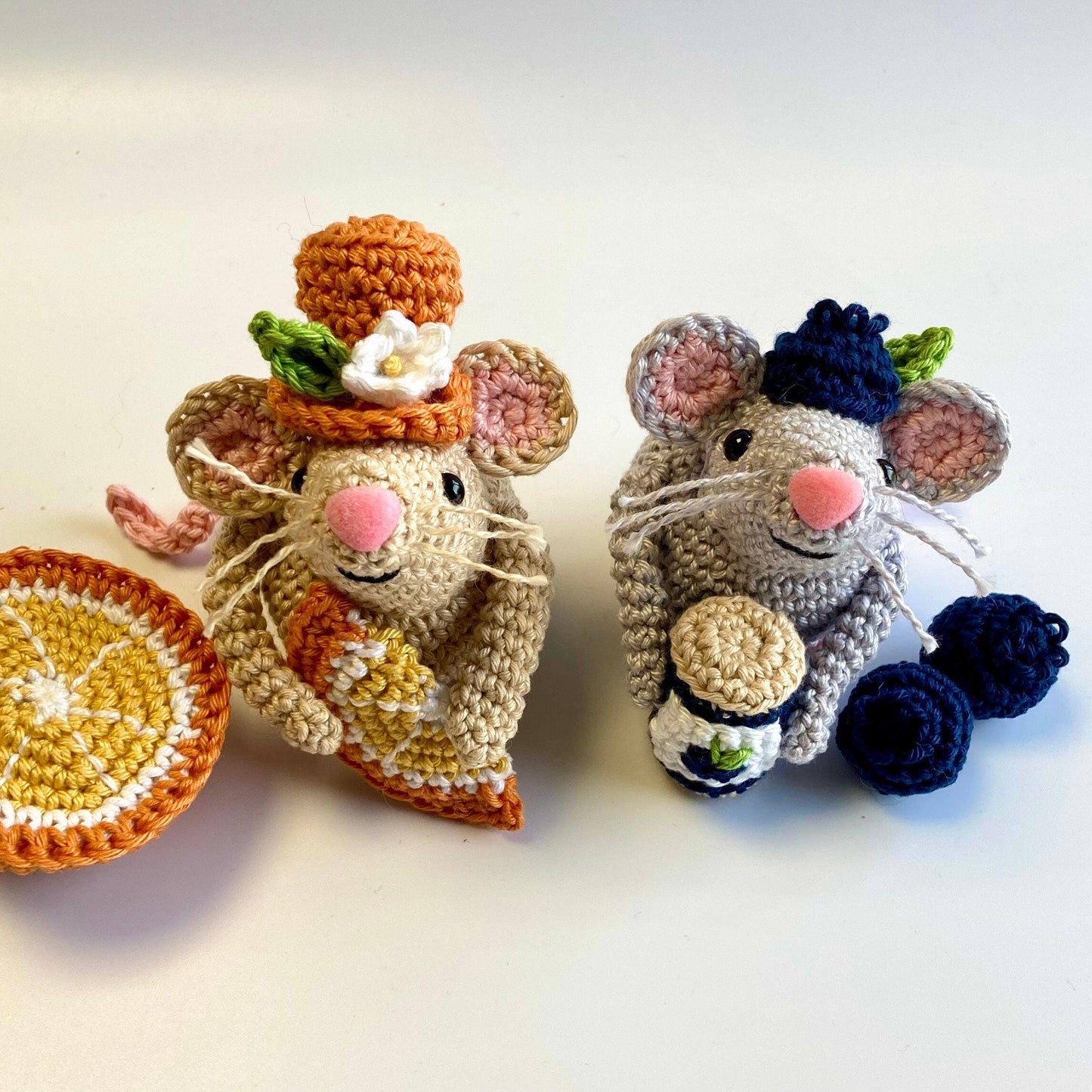 Bill, the Blueberry Mouse! Complete Amigurumi Crochet Kit with luxury natural yarn for beginners up. Featuring luxury British yarns.