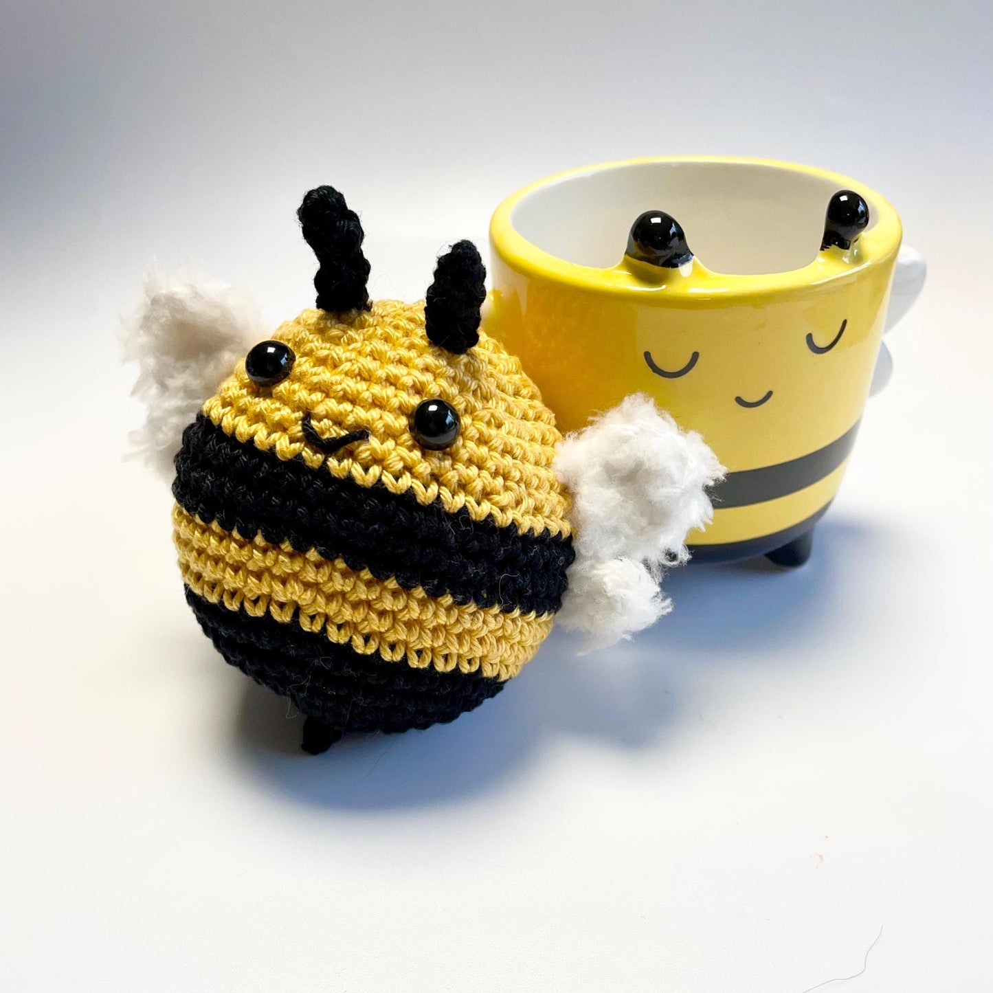Bee-Loved Bee Crochet Kit & Planter Set. Including luxury British yarns, step by step Instructions, and Bee-utiful Sass and Belle Planter.