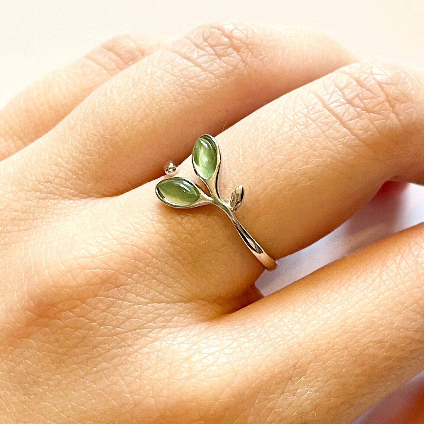 Leaf & Bud Crochet Ring.