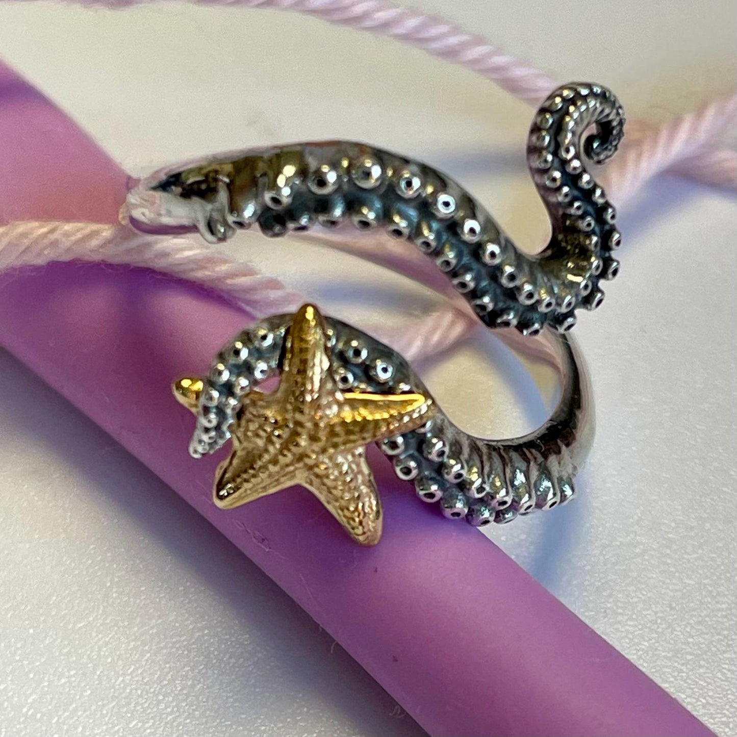 Octopus & Starfish Crochet Ring