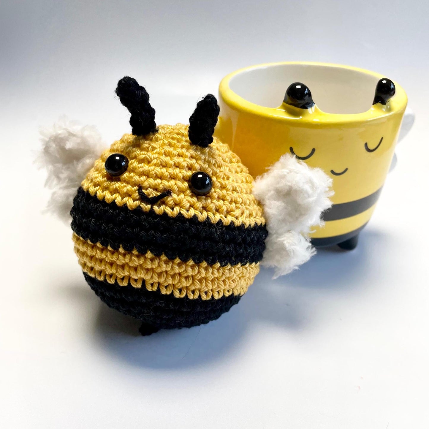 Bee-Loved Bee Crochet Kit & Planter Set. Including luxury British yarns, step by step Instructions, and Bee-utiful Sass and Belle Planter.