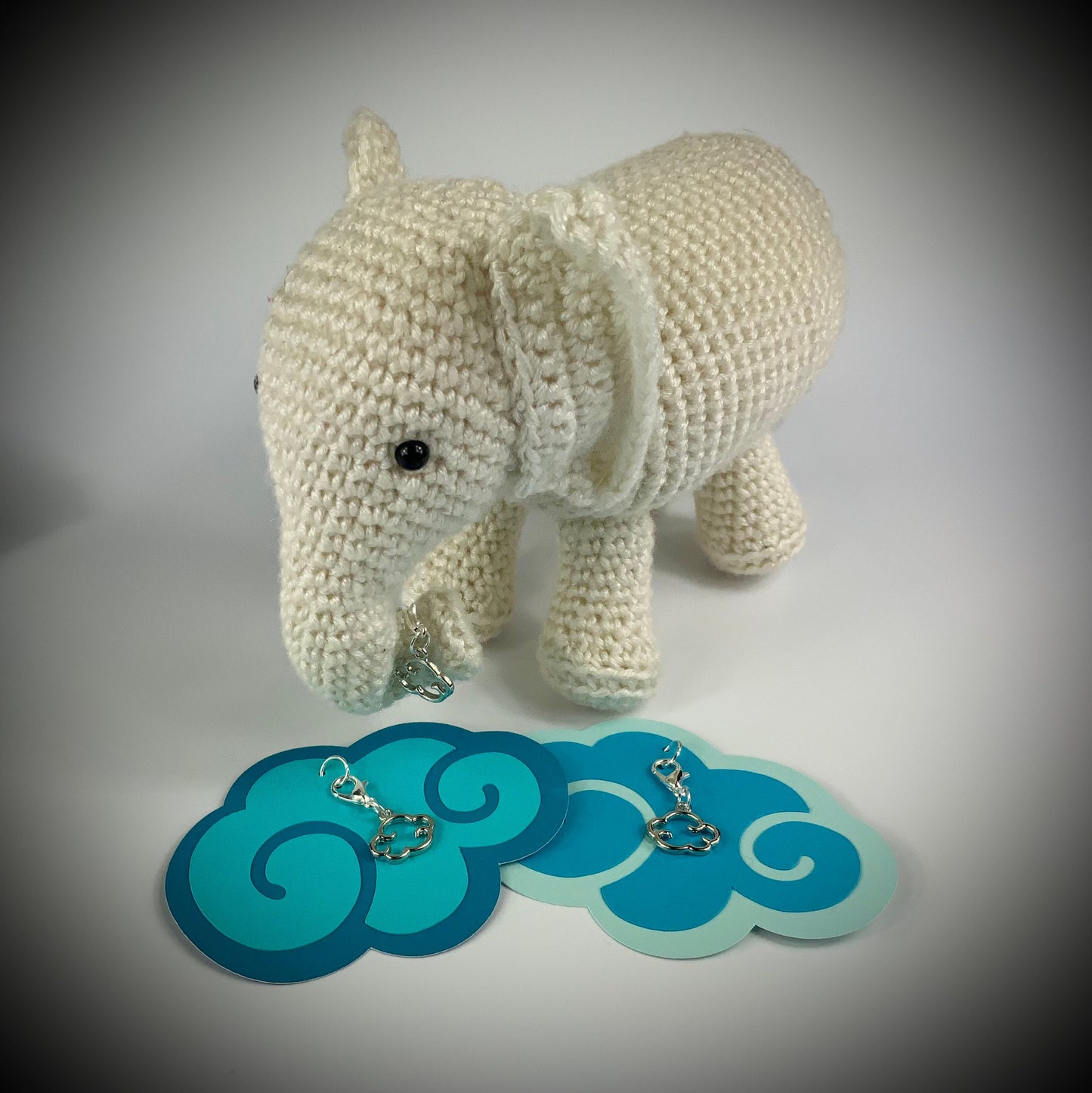 Baby Airavata, Elephant of the Clouds Crochet Kit. Includes full instructions, our luxury British yarn & accessories.