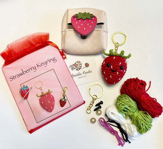 Strawberry Crochet Keyring Kit
