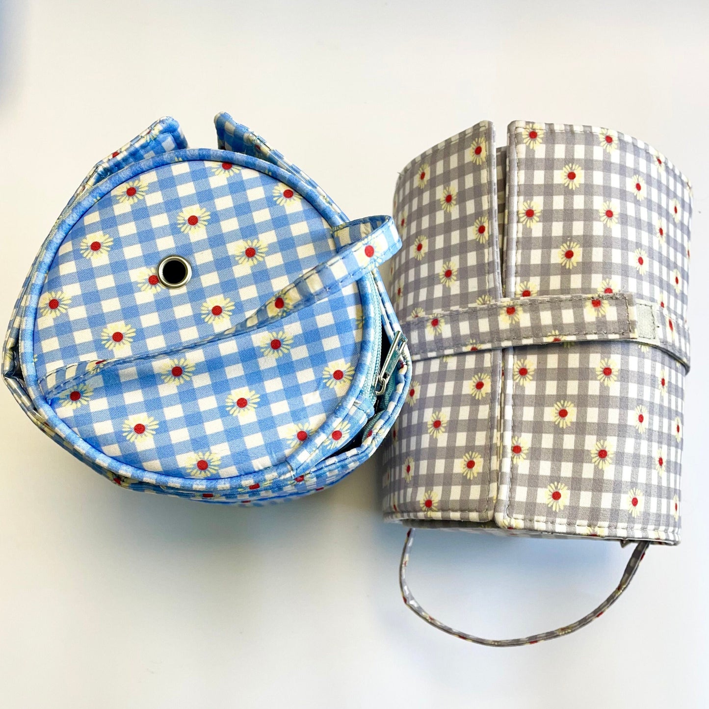 Crochet Case, Yarn Crochet Bag & Accessories Set. A Gingham Case, Yarn Bag, Set of 9 Crochet Hooks, Crochet Accessories + 100g Luxury Yarn.