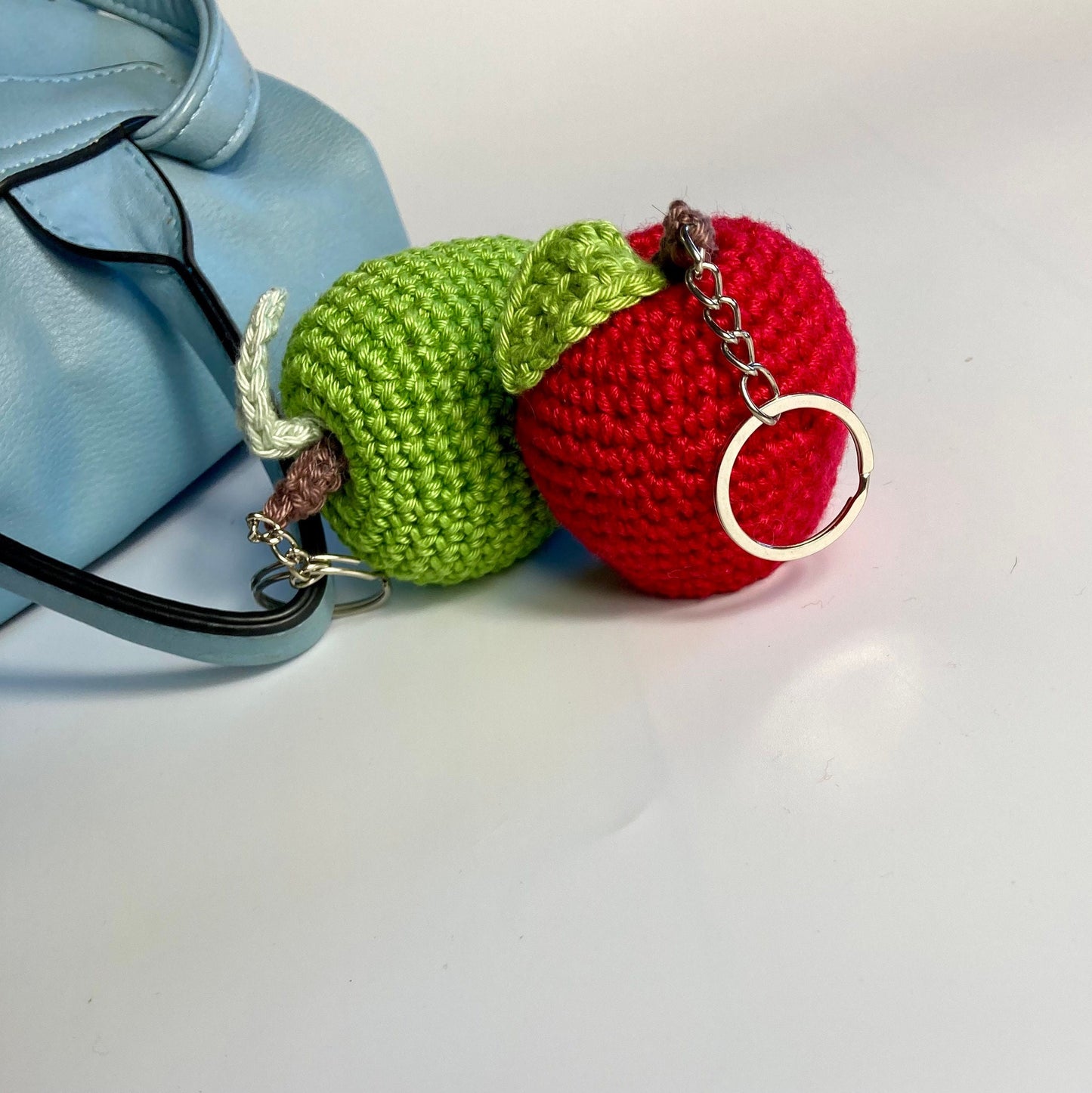 Apple Keyring Crochet Kit. Crochet Apples. Fun, Simple Crochet Kits with Luxury Yarns, Cute Silver Apple Stitch Marker & accessories.