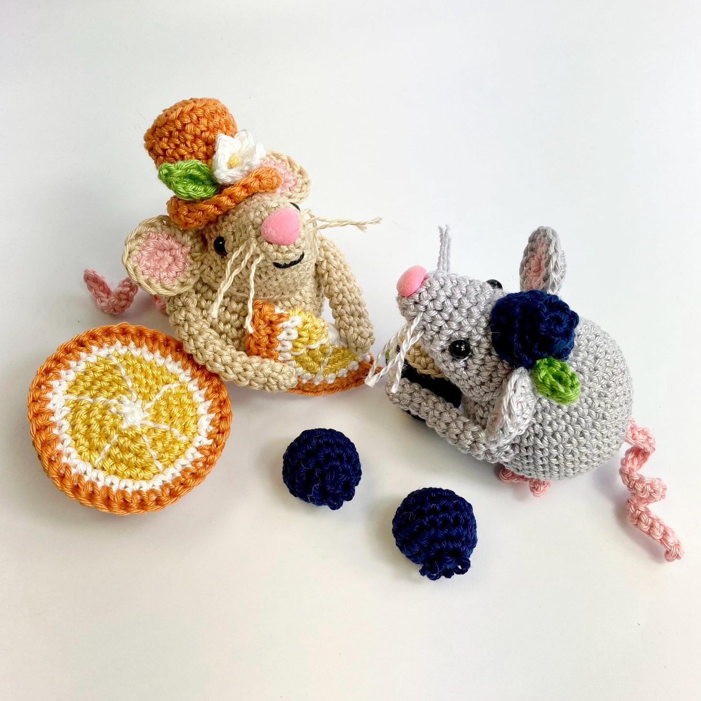 Reenie, the Tangerine Mouse! Complete Amigurumi Crochet Kit for beginners up. Featuring luxury British yarns.