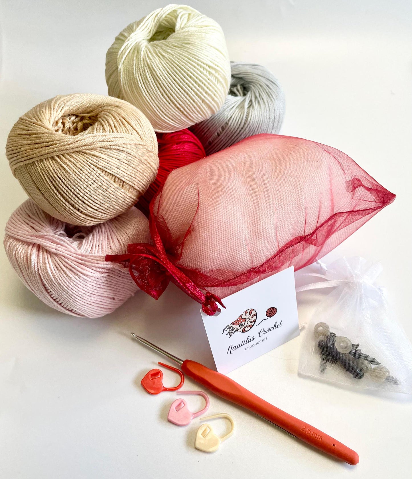 Crochet Dolls Complete Kit. Learn to Crochet with Lulu! Book, Luxury British Yarn, Crochet Hook, Stitch Markers & Accessories.