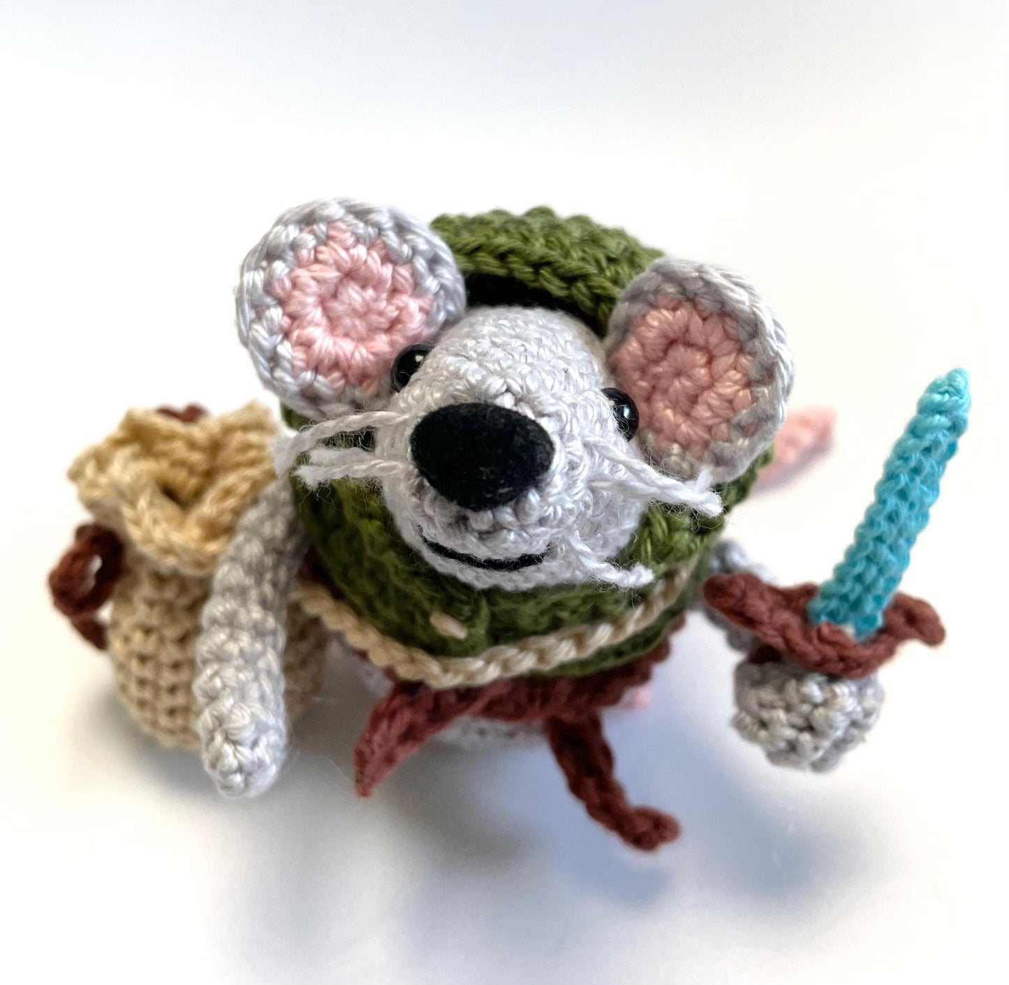 Bill the Hobbit Mouse Crochet Kit. Complete Kit with Full Step by Step Instructions & Luxury Natural Yarns. Ren Faire Mouse!