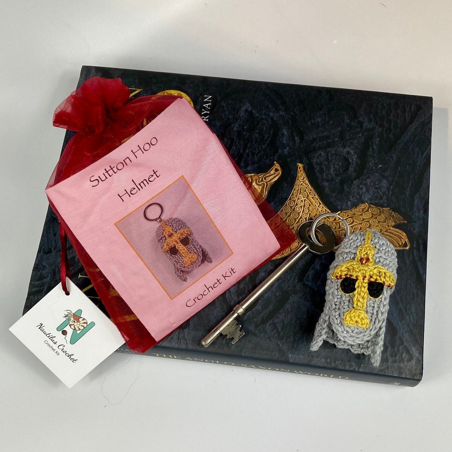 Sutton Hoo Helmet Crochet Kit. Complete Kit featuring Natural British Yarns.