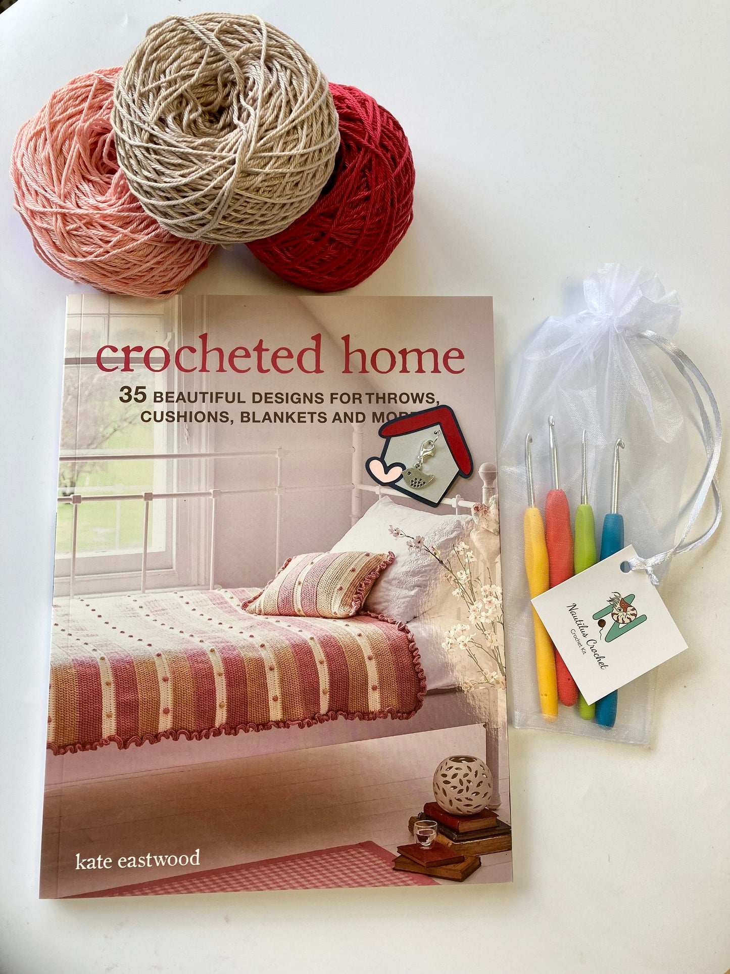 Complete Crochet Set for all levels of crocheter, even complete beginners. Wonderful Book with 35 designs, Luxury Yarn, Hook Set & More.