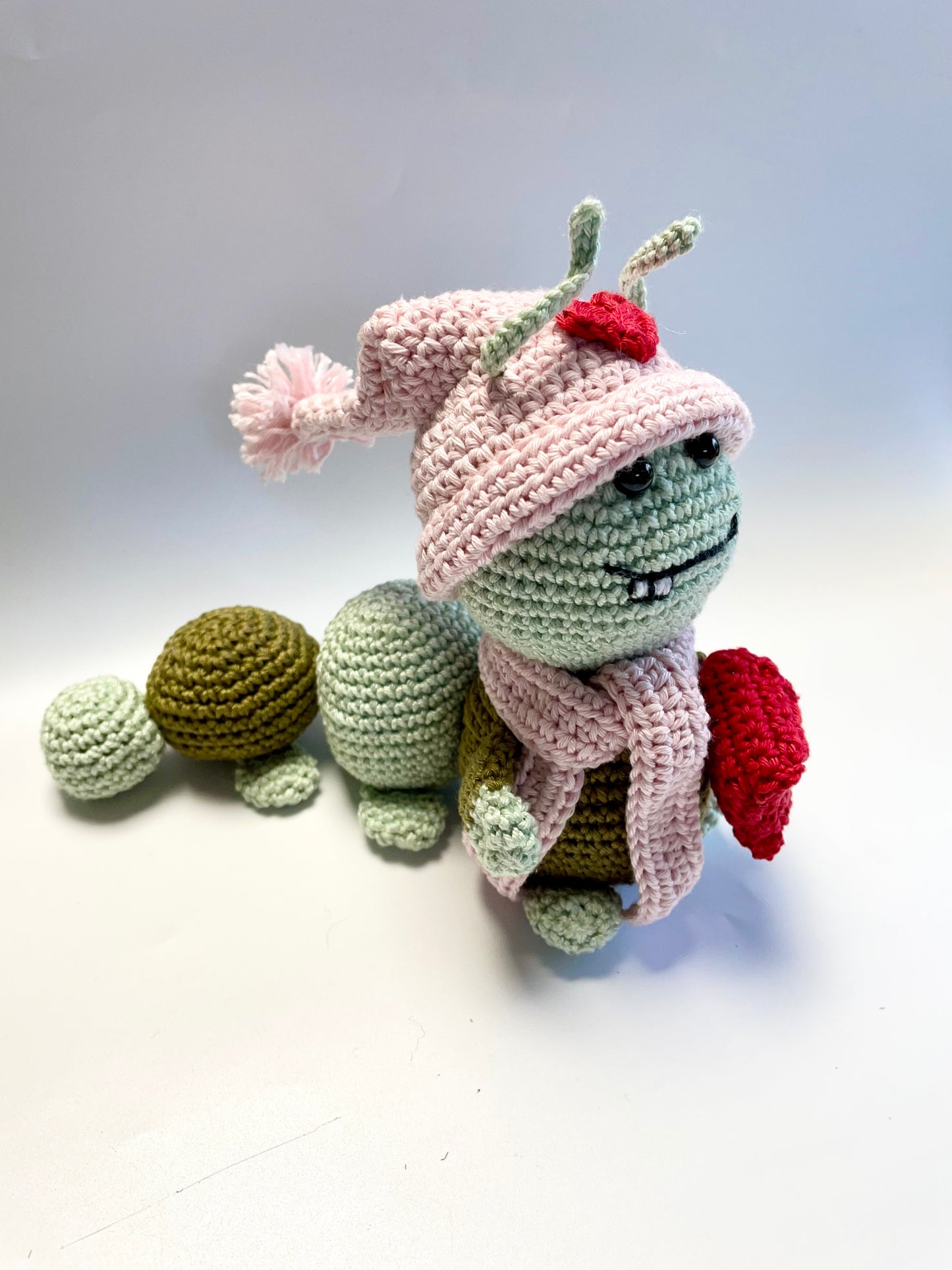 Love Bug Crochet Kit. Meet Ernest, a love bug with a special message! Complete kit with full instructions, crochet hook and luxury yarns.