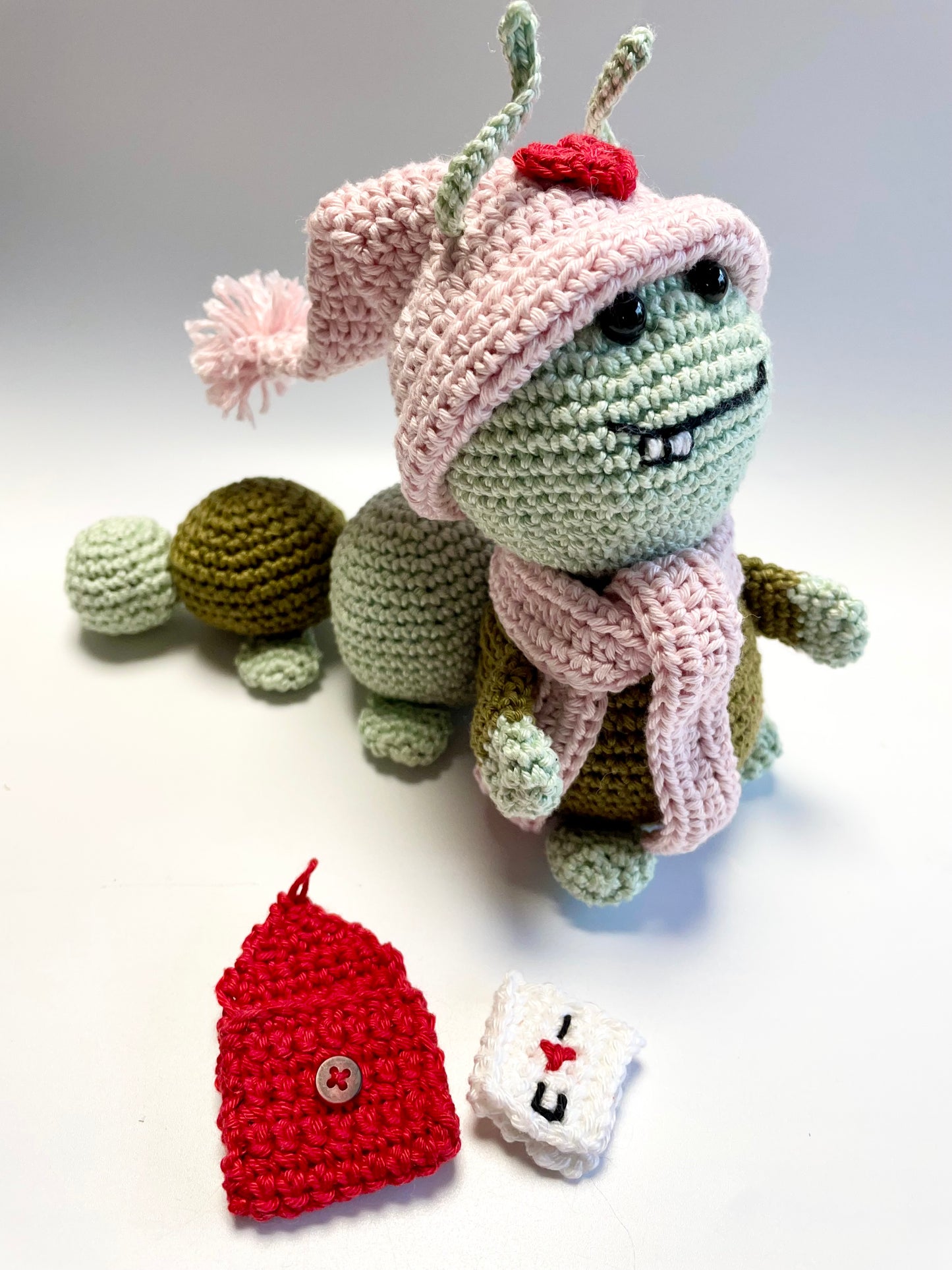 Love Bug Crochet Kit. Meet Ernest, a love bug with a special message! Complete kit with full instructions, crochet hook and luxury yarns.