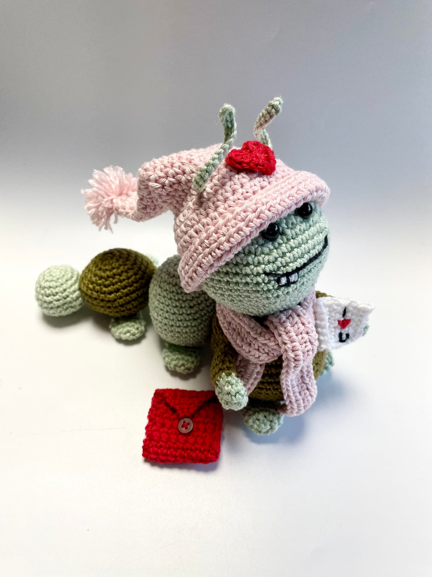 Love Bug Crochet Kit. Meet Ernest, a love bug with a special message! Complete kit with full instructions, crochet hook and luxury yarns.