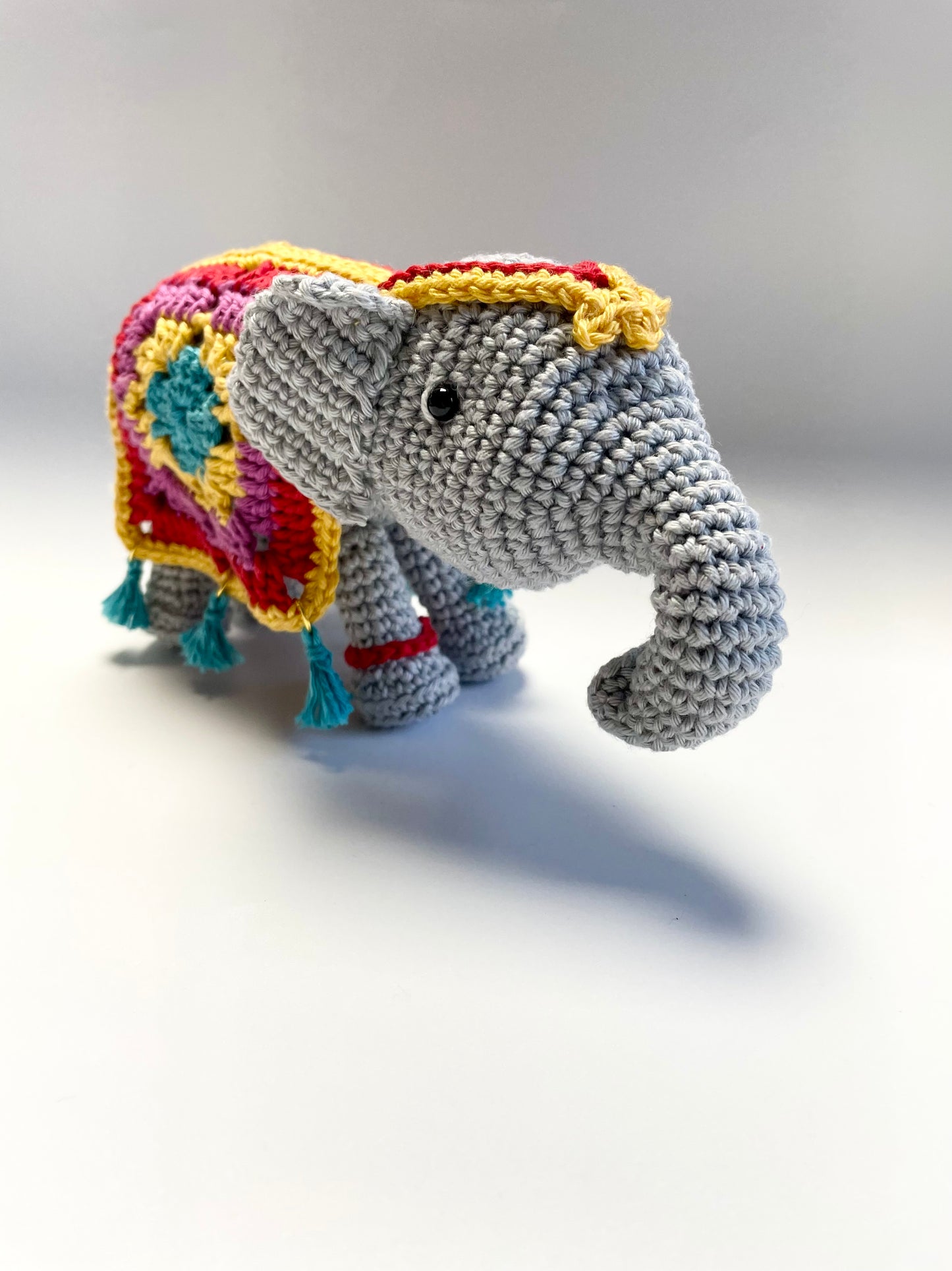 Indian Festival Elephant Amigurumi Crochet Kit. Commissioned by The British Museum. With luxury yarns, full instructions & accessories.