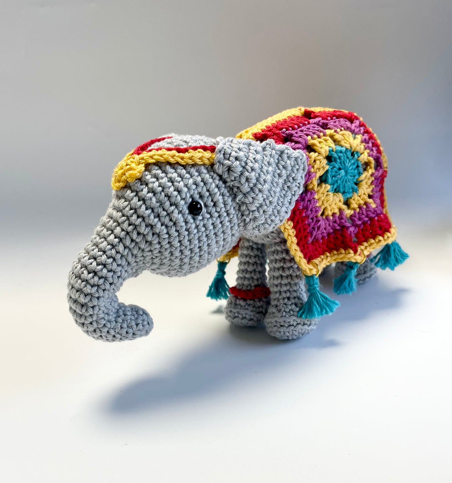 Indian Festival Elephant Amigurumi Crochet Kit. Commissioned by The British Museum. With luxury yarns, full instructions & accessories.