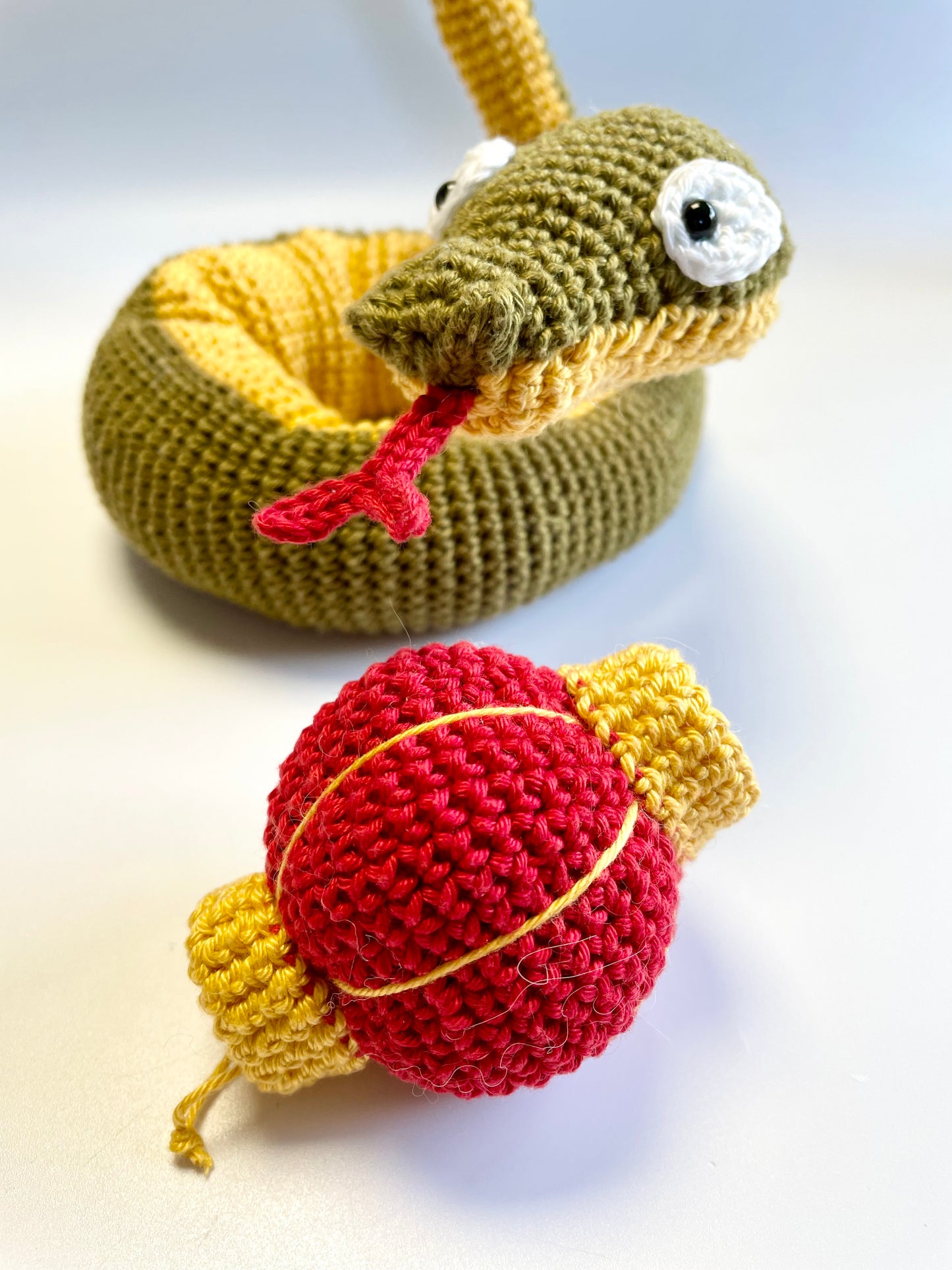 Lunar New Year Snake & Lantern Crochet Kit. Complete kit with full instructions, crochet hook and luxury yarns.