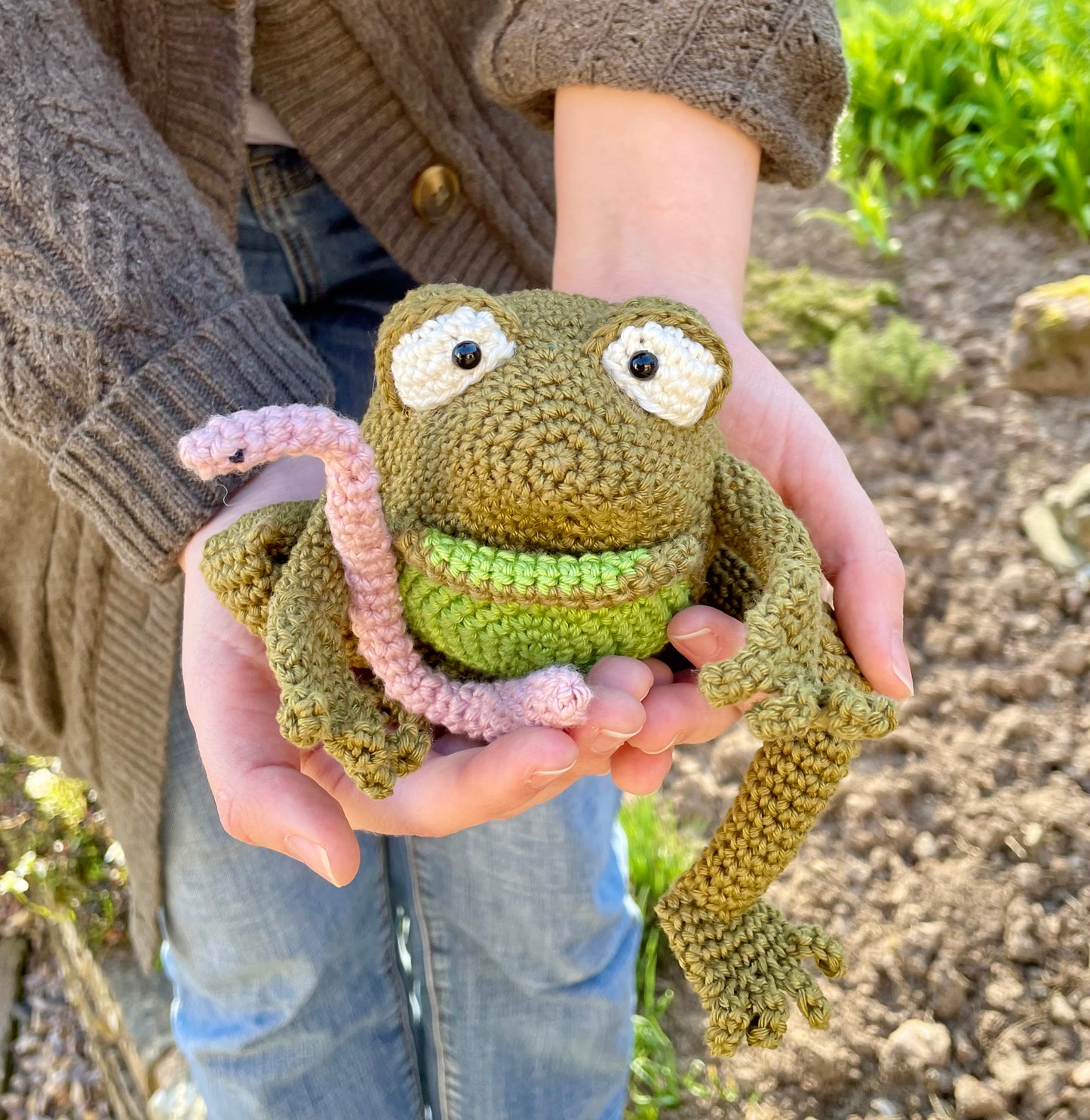 Frog Crochet Kit - Complete kit with luxury British yarns & accessories.