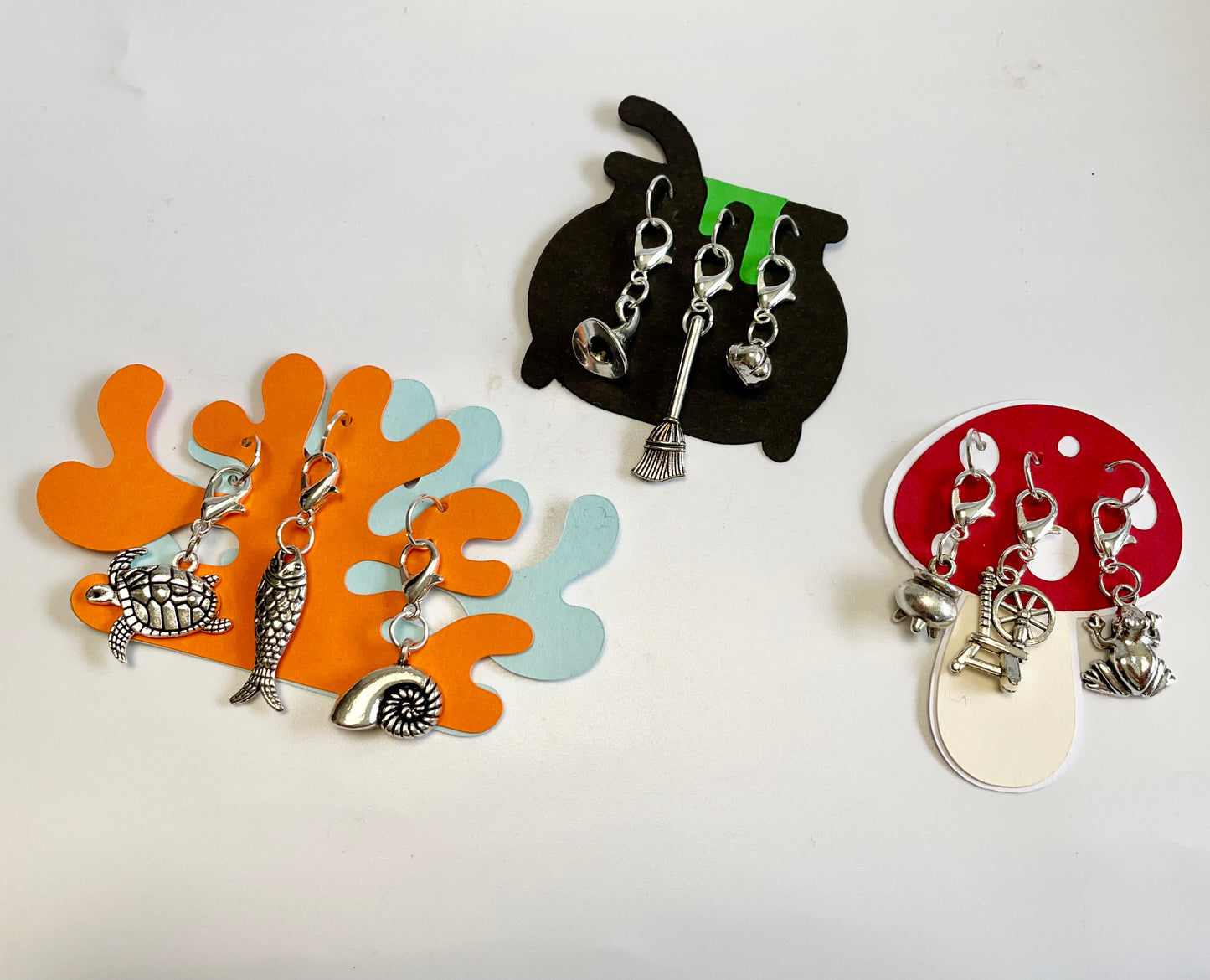 Crochet Case, Hooks & Accessories Set. A Telescopic Case, a Set of 8 Crochet Hooks plus a choice of Handmade, Themed Stitch Markers.