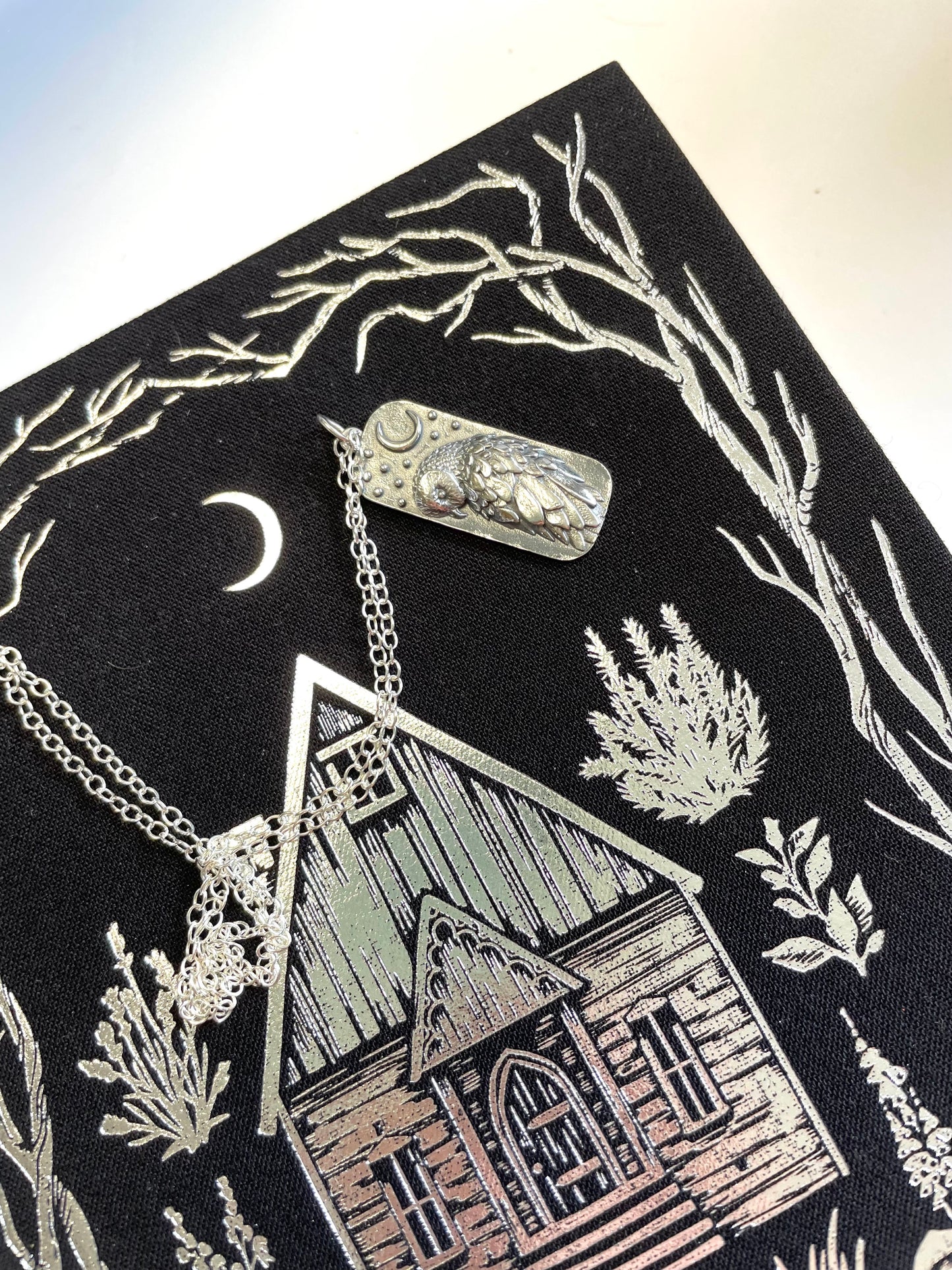 Owl and Moon Necklace