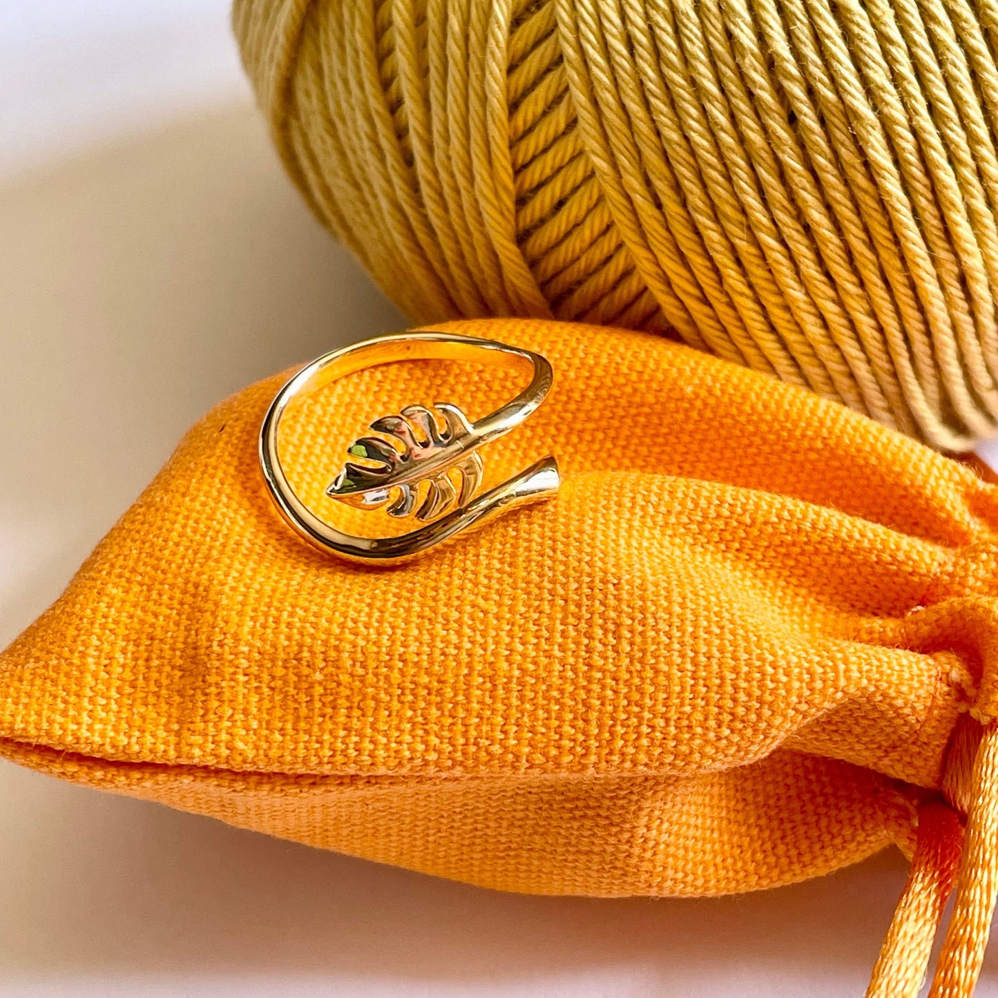 Monstera Crochet Ring. Adjustable for crochet tension and comfort. Handmade in Recycled Silver or Recycled Bronze.