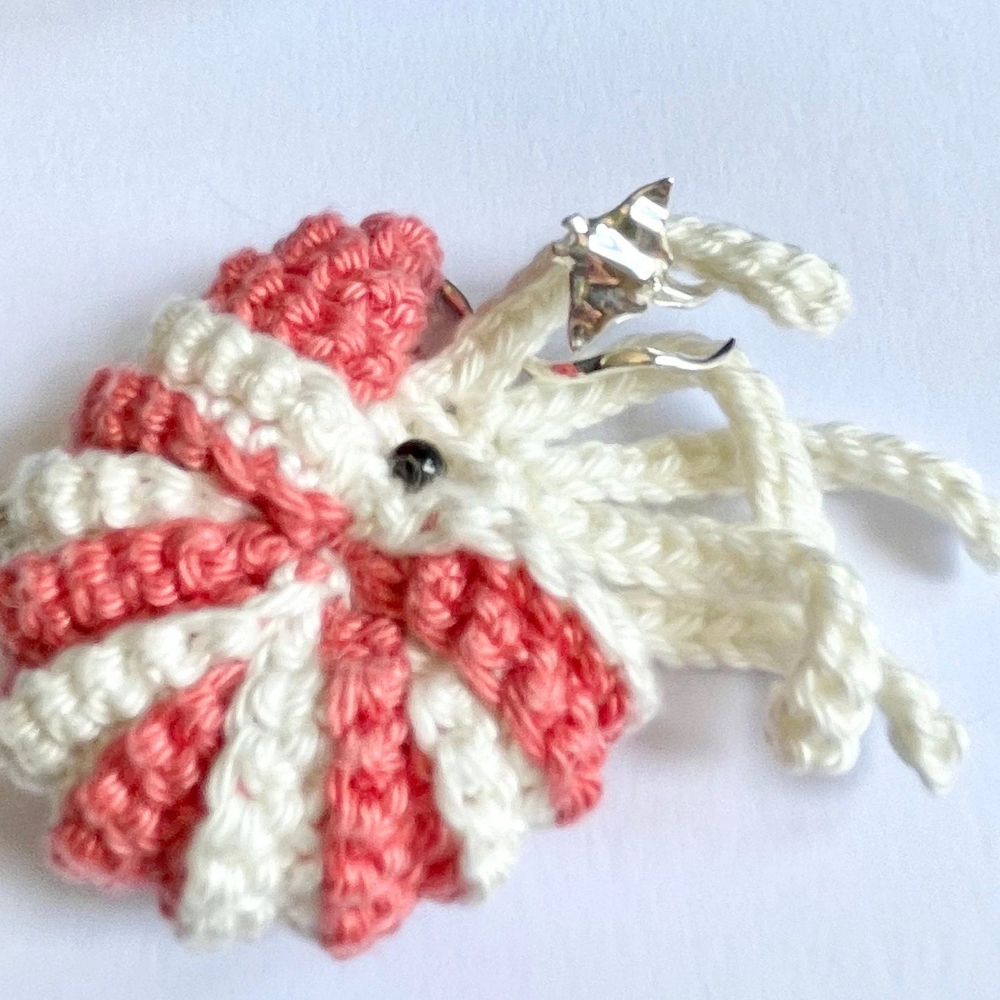 Manta Ray Sterling Silver Crochet Ring. Adjustable for crochet tension and comfort. Handmade in Recycled Silver.