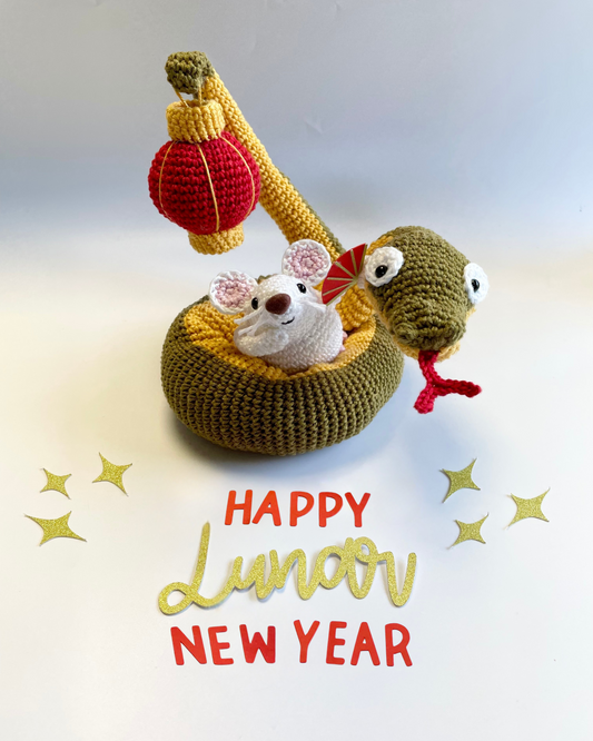 Lunar New Year Snake & Lantern Crochet Kit.