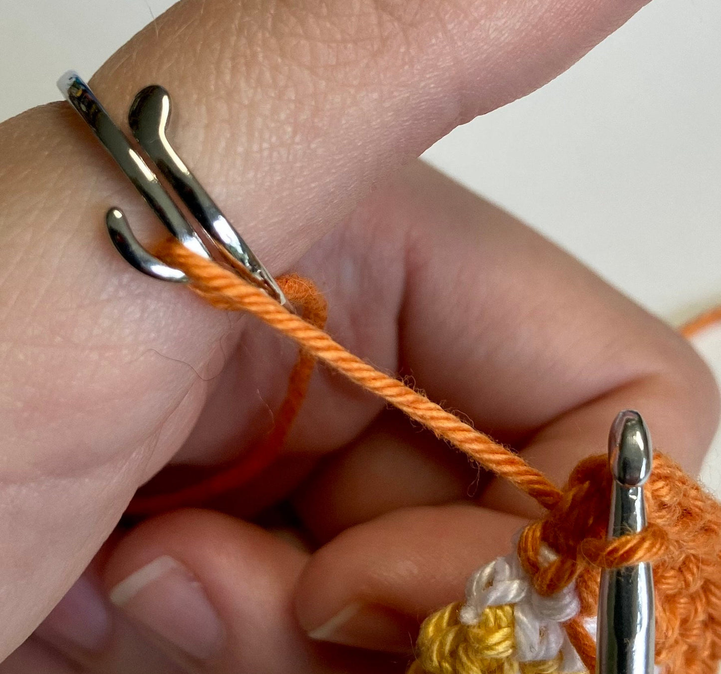 Music Note Crochet Ring. Adjustable little silver/rose gold/ gold crochet ring, for crochet tension and comfort.
