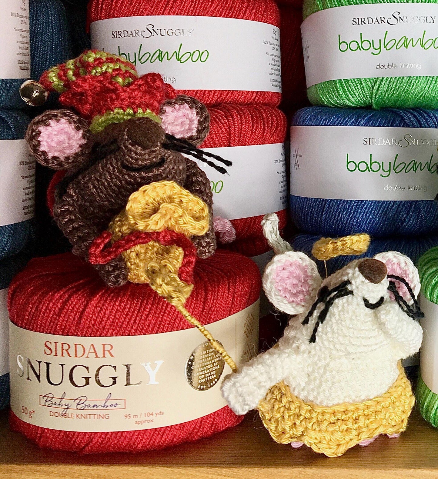 Angel Mouse - 'Boo'. Complete Amigurumi Crochet Kit with luxury natural British yarn for beginners up.