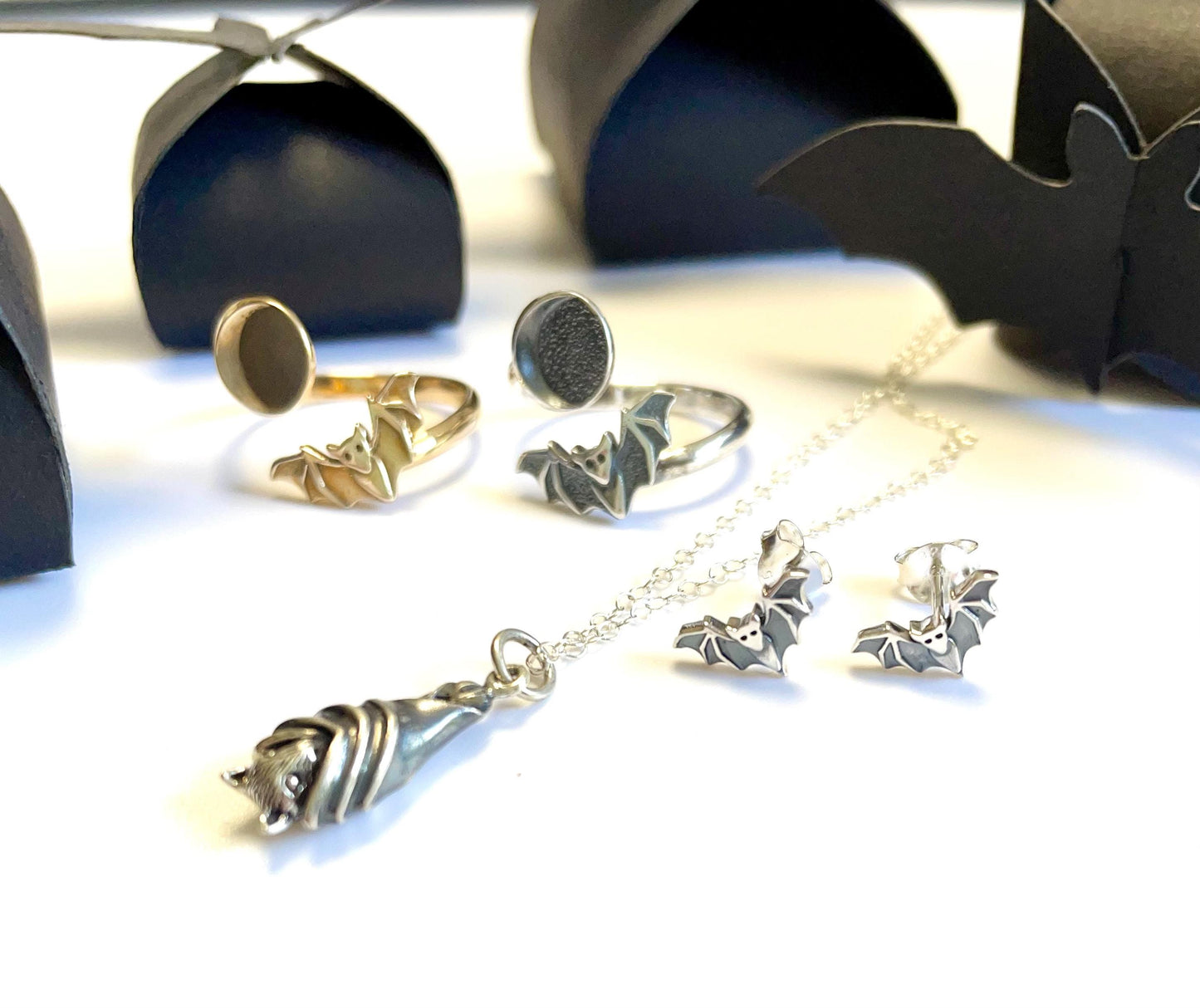 Sleeping Bat Necklace.