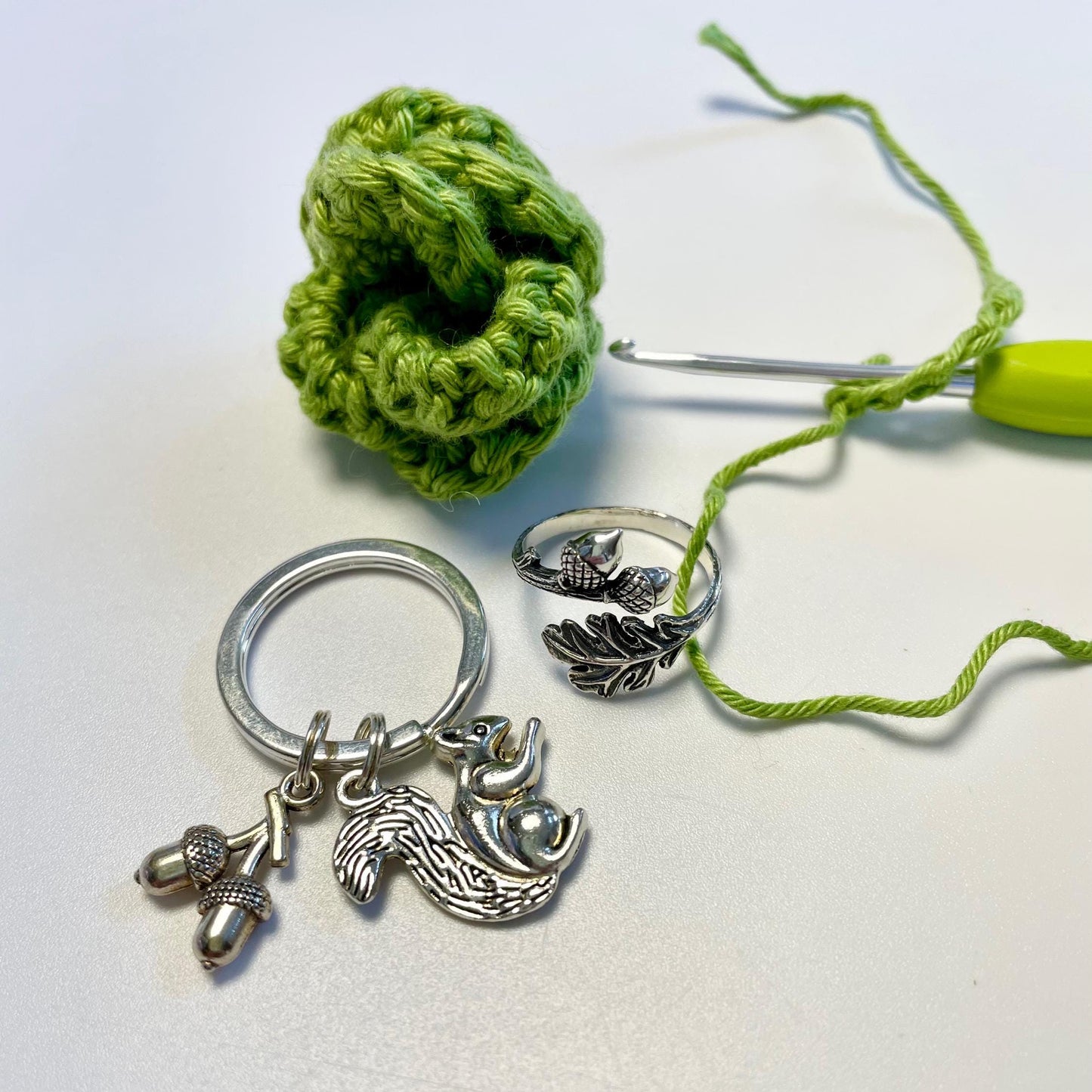 Squirrel & Acorns Key Ring.