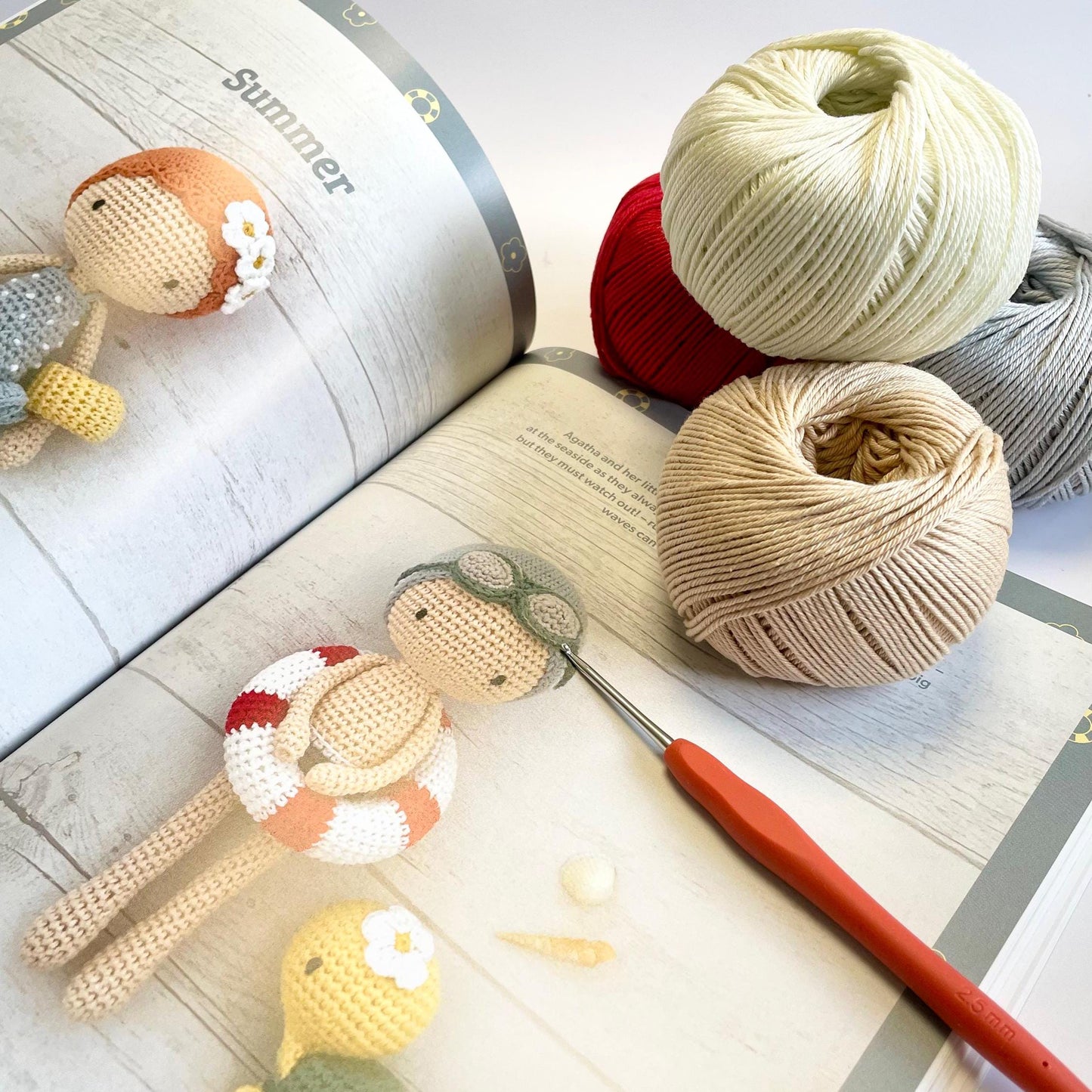 Crochet Dolls Complete Kit. Learn to Crochet with Lulu! Book, Luxury British Yarn, Crochet Hook, Stitch Markers & Accessories.