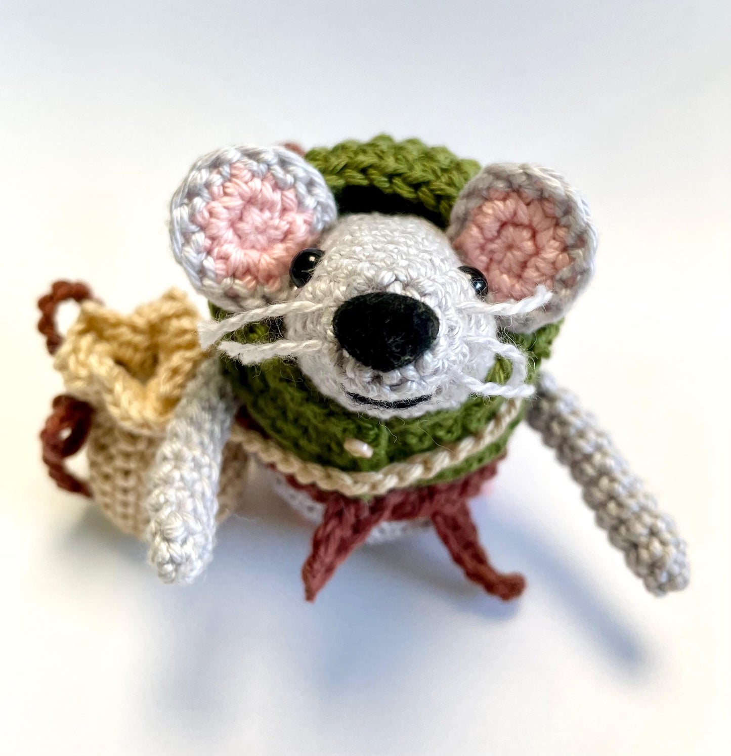 Bill the Hobbit Mouse Crochet Kit. Complete Kit with Full Step by Step Instructions & Luxury Natural Yarns. Ren Faire Mouse!