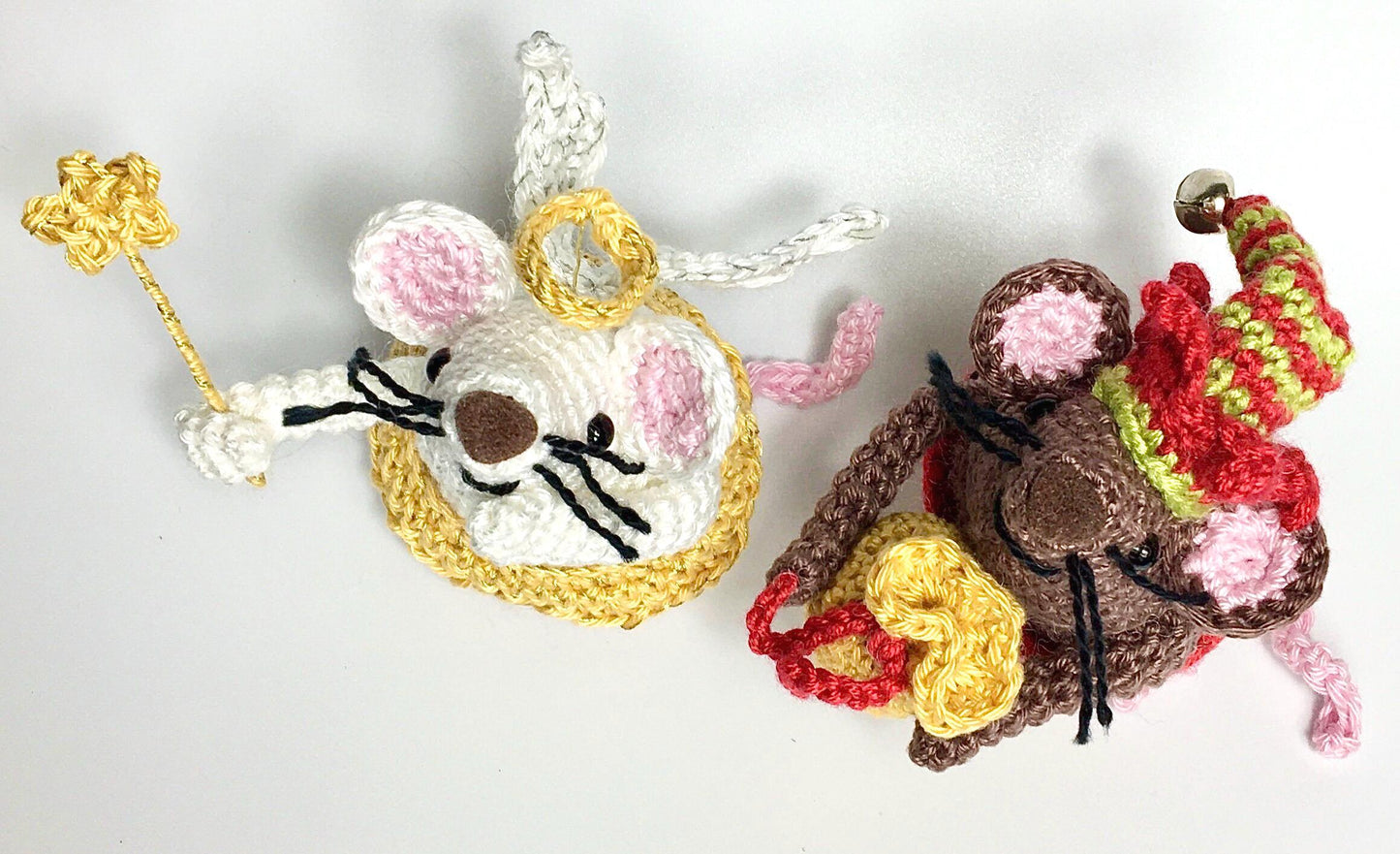 Angel Mouse - 'Boo'. Complete Amigurumi Crochet Kit with luxury natural British yarn for beginners up.