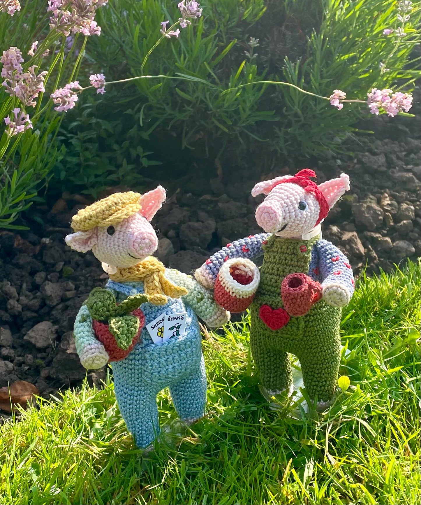 Ebb The Gardener! Pig Amigurumi Crochet Kit featuring Ebb, A laid-back, dungaree clad pig with a passion for Plants!