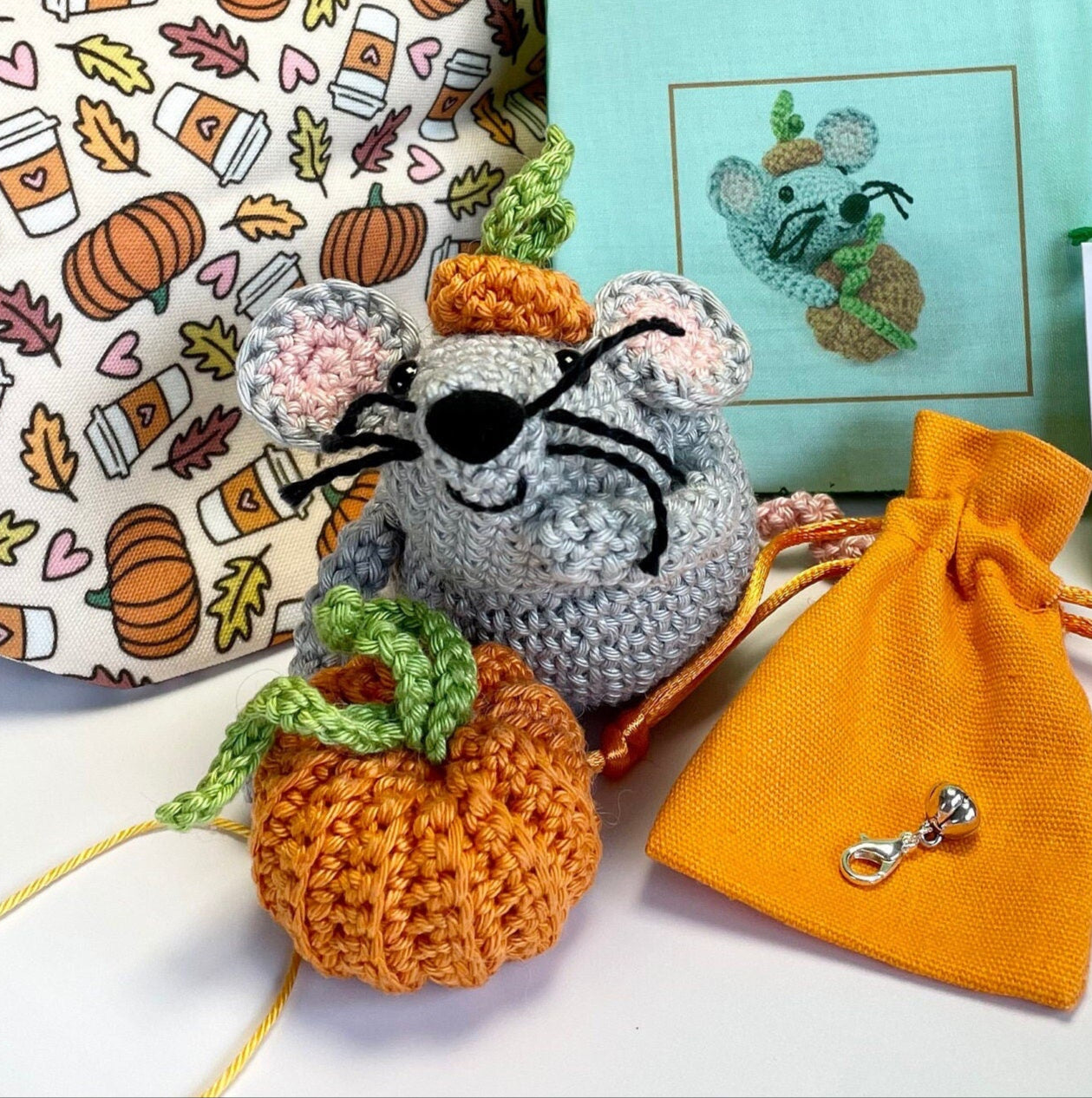 Pumpkin Spice Yarn Bag & Crochet Gift Set.