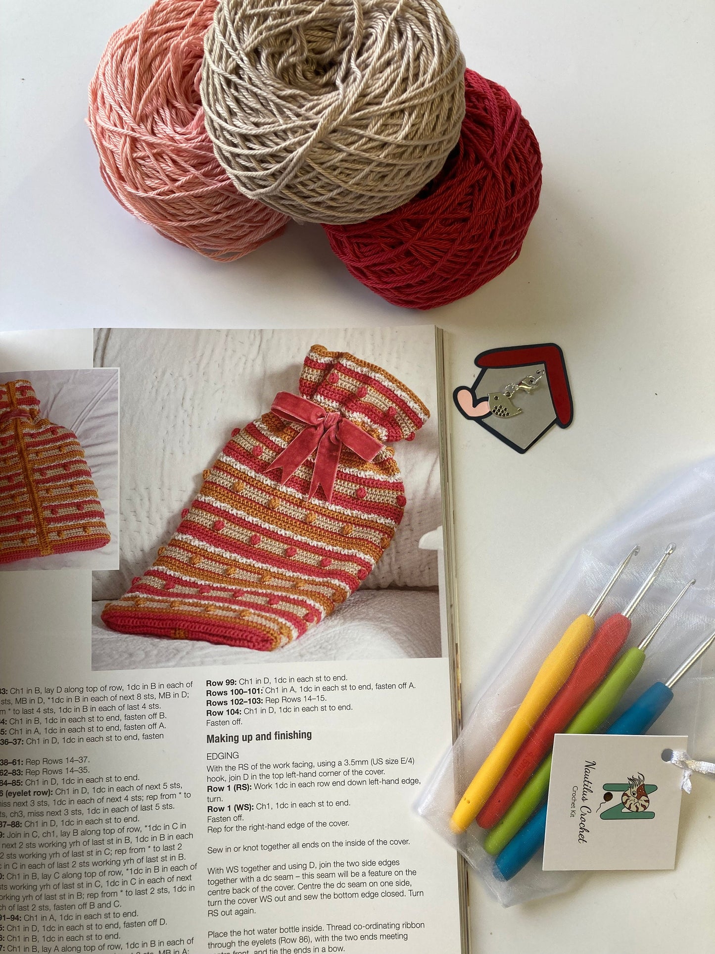 Complete Crochet Set for all levels of crocheter, even complete beginners. Wonderful Book with 35 designs, Luxury Yarn, Hook Set & More.