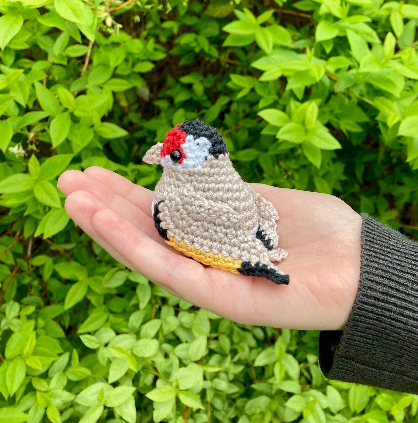 Goldfinch & Nest Crochet Kit. A Complete Kit with step by step instructions. Featuring Luxury British Yarns and a sweet bird Stitch Marker.