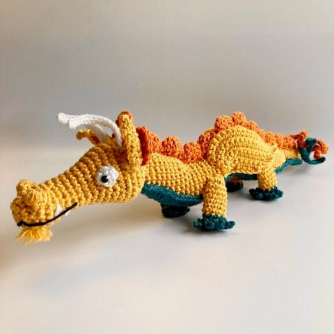 Chinese Dragon Crochet Kit. Includes Luxury British Yarns & a Dragon Stitch Marker.