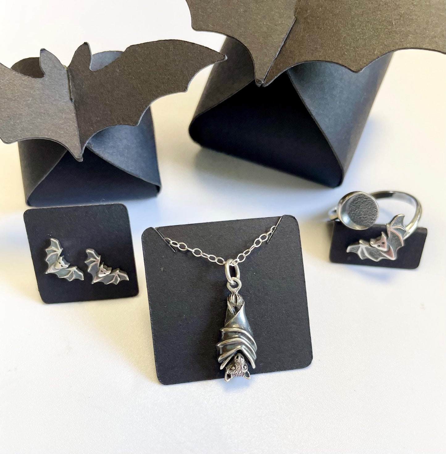 Sleeping Bat Necklace.