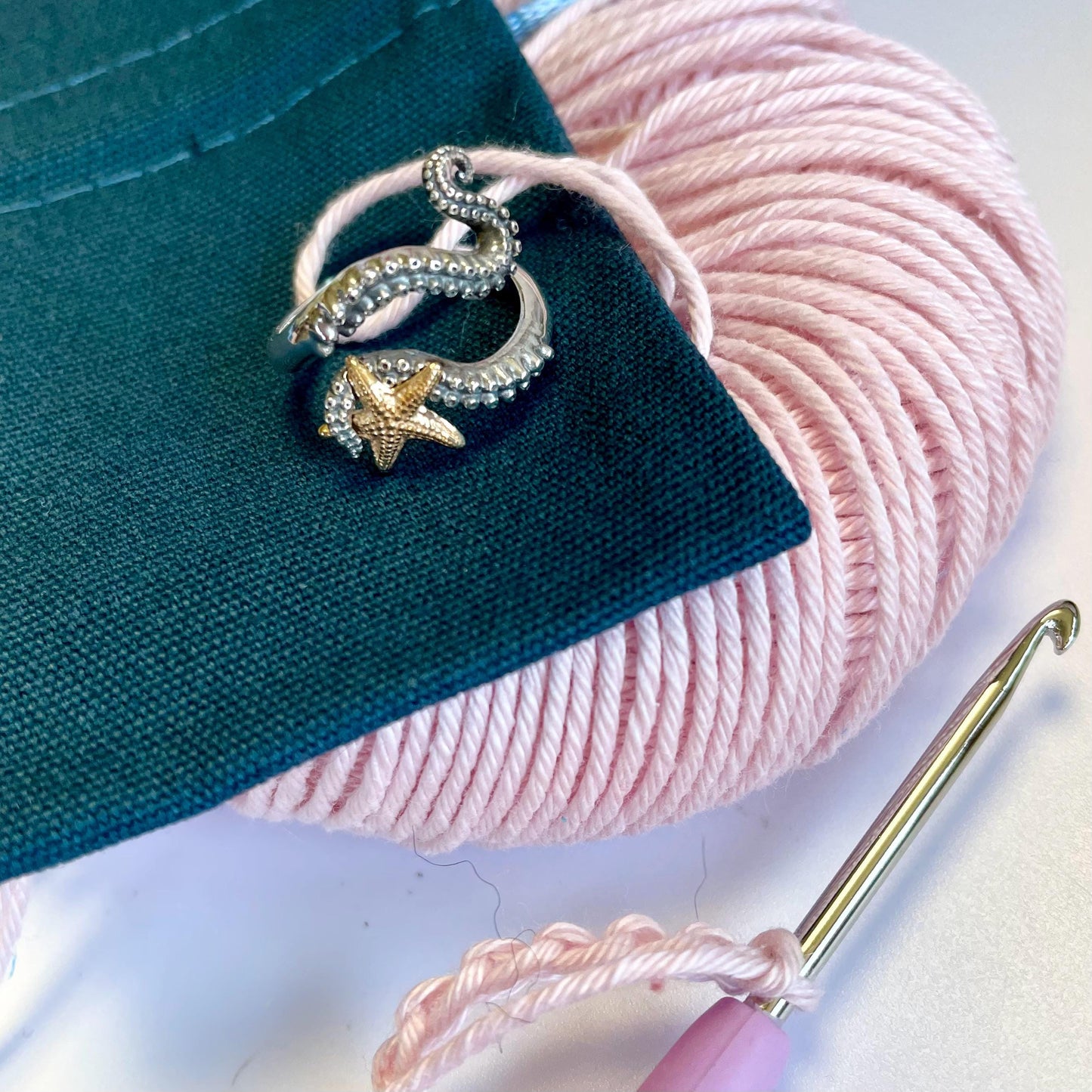 Octopus & Starfish Crochet Ring