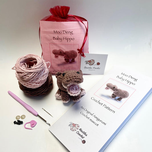 Moo Deng Baby Pigmy Hippo Crochet Kit