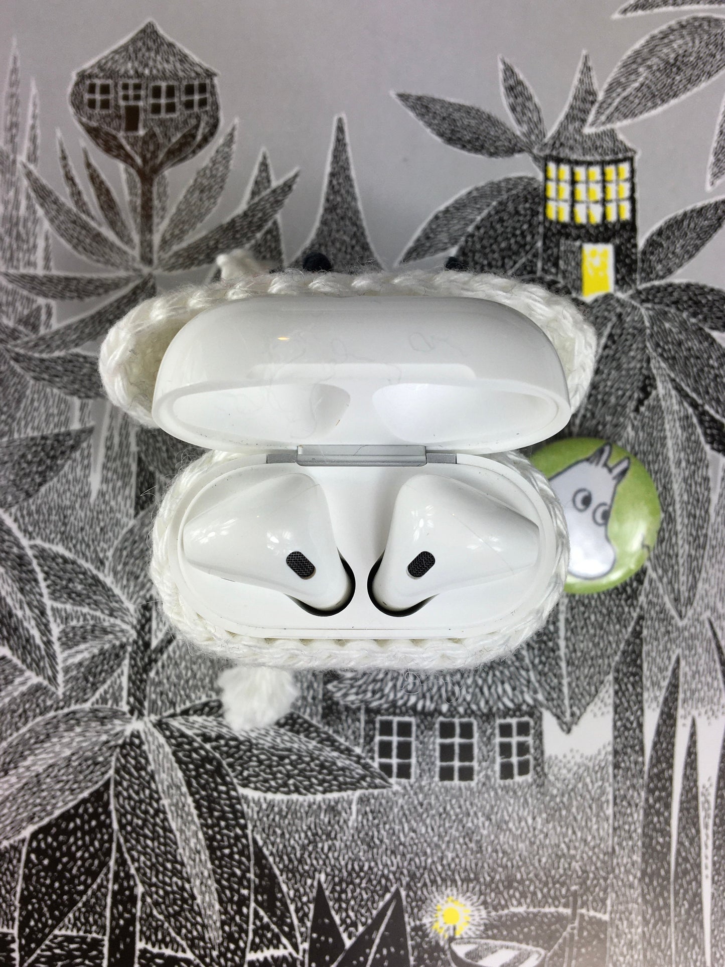 Moomin AirPods Case Crochet Kit. Including full instructions, luxury yarns and accessories.